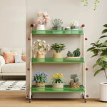 étagère mobile moderne pot plantes roulettes blanc verte noire métal maille