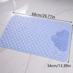 tapis douche bain gris bleu clair texturé cercles reliefs moderne minimaliste