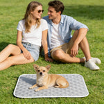 tapis rafraîchissant animal compagnie bleu gris hexagonal alvéolé moderne 50x35cm