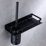 brosse wc noir support mural inoxydable moderne ensemble nettoyage toilette