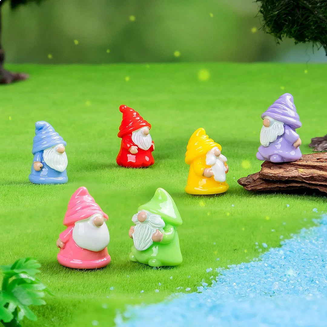 figurines naines miniatures résine bleu rouge jaune violet rose vert classiques 100 pièces