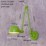 lampe murale articulée industrielle moderne vert gris blanc rouge noir opacité LED Edison