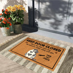 tapis porte personnalisé chat antidérapant imprimé marron blanc gris