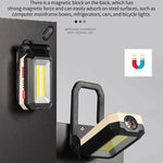 lampe travail multifonctionnelle pliante led cob haute luminosité crochet magnétique