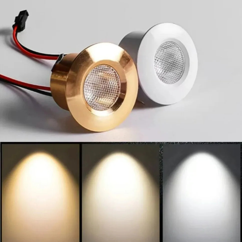 Spot LED 3W Blanc Or Noir Mat Moderne Éclairage Intérieur Commercial