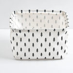 boîtes rangement pliables tissu lin respectueux environnement moderne minimaliste motifs géométriques animaux étiquettes poignées