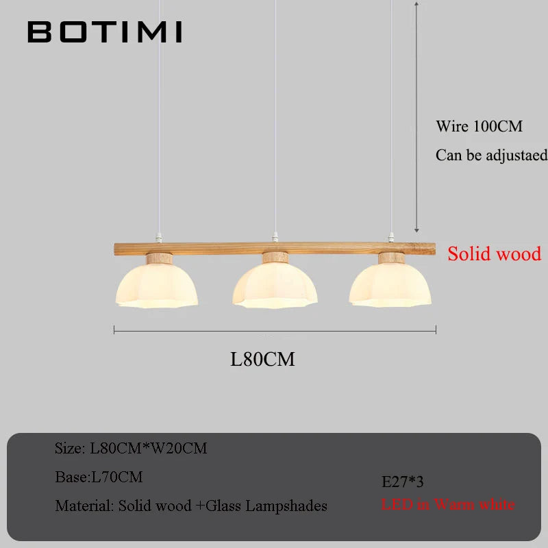 suspension lumineuse trois abat jours bois blanc laiteux moderne minimaliste chambre salon étude