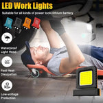 lampe travail led moderne robuste noir orange gris mat rechargeable batterie intégrée tringle fixations