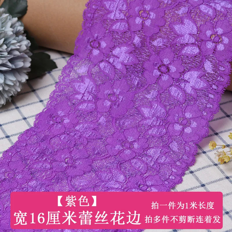 ruban élastique dentelle large 16cm serviettes classiques couleurs variées usage partie decoration