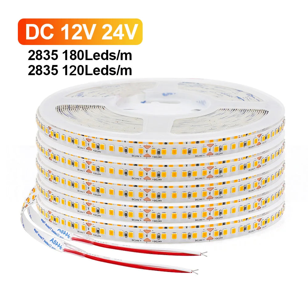 ruban led 12v 24v 120leds 240leds blanc chaud froid naturel adhésif haute luminosité