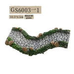 miniature route résine gris vert blanc jaune texture rugueuse décoration jardin féerique bricolage accessoire