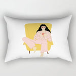 taie d'oreiller rectangulaire jaune clair motif géométrique moderne housse coussin canapé coton 30x50cm
