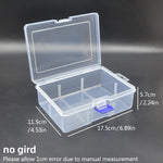 boîtes rangement transparentes bleu clair empilables pinceaux poignées modernes utilisation multiple petits objets