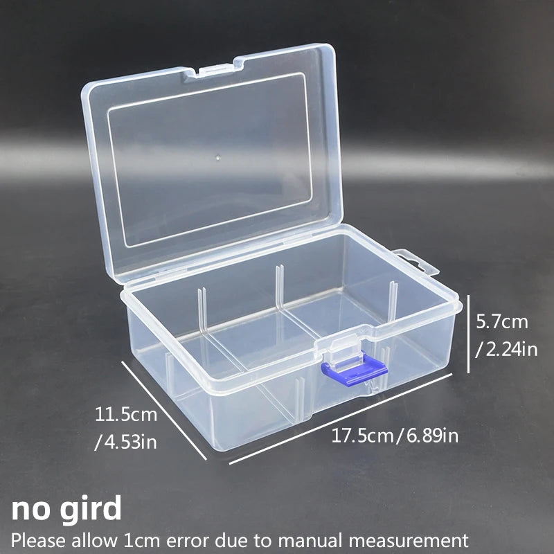 boîtes rangement transparentes bleu clair empilables pinceaux poignées modernes utilisation multiple petits objets