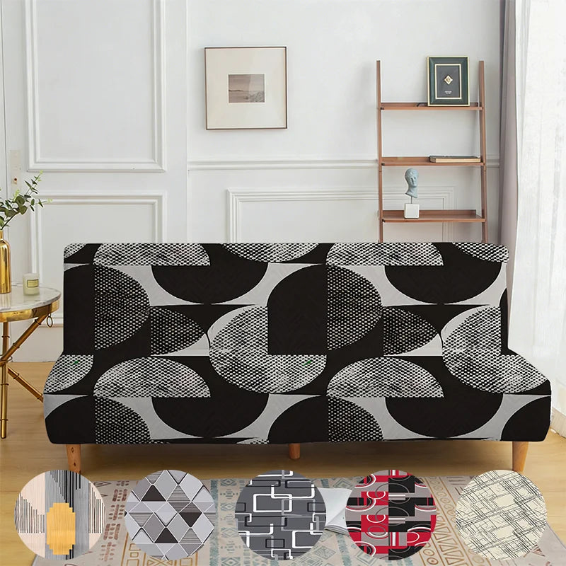 couverture canapé lit élastique géométrique noir gris moderne machine lavable 185 210cm