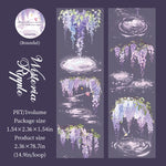 rubans décoratifs transparents fleurs feuilles adhésifs naturels floral vert blanc violet rose jaune