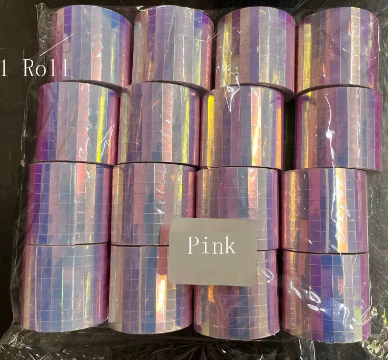 rubans miroir adhésifs carreaux violet orange jaune argent moderne décoration mur rouge blanc