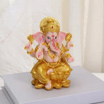 statue ganesha résine or rose religieuse traditionnelle indienne décoration divine réussite sagesse