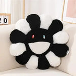 coussin fleuri moderne noir blanc doré argenté coton polyester lavable salon