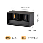 applique murale contemporaine led 24w 12w 6w noir blanche aluminium étanche ip65