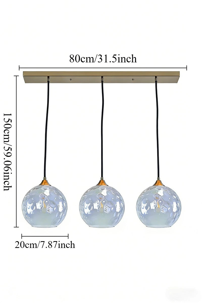 Suspension lumineuse moderne bleu clair vert foncé texture ondulée élégante chambre salon