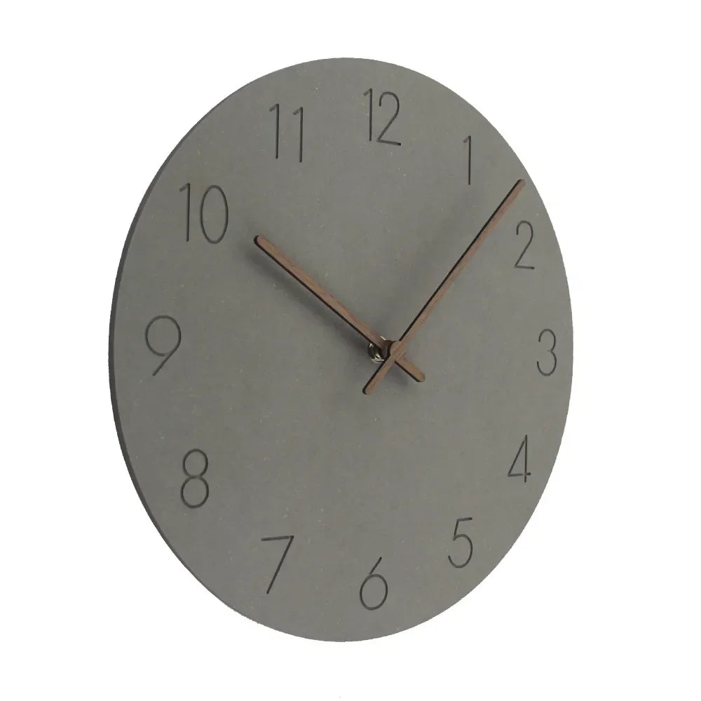 horloge murale moderne vert menthe bleu gris rouille minimaliste aiguille quartz 29cm bois texturé