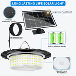 lampe solaire suspendue 244 led noir moderne télécommande détecteur mouvement ip65 abs
