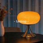 lampe table verre orange moderne base métallique lumière douce décoration chambre coréen filaments led