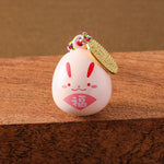 pendentif décoration animal souris lapin cochon chinois fú cuivre marron blanc orange vert bleu