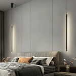 lampe suspendue moderne noir minimaliste pendentif cordon flux lumineux salon chambrehôtel