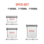 boîtes rangement alimentaire réutilisables transparentes modernes poignées noires 460ml 700ml 950ml 1300ml 1800ml