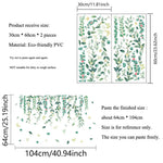 sticker mural adhésif feuilles fleurs botanique aquarelle decoration maison 64cm 104cm pieces