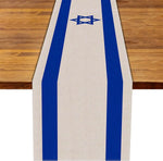 nappe lin étoile david drapeau israël pâques table moderne stripes décor patriotique blanc bleu