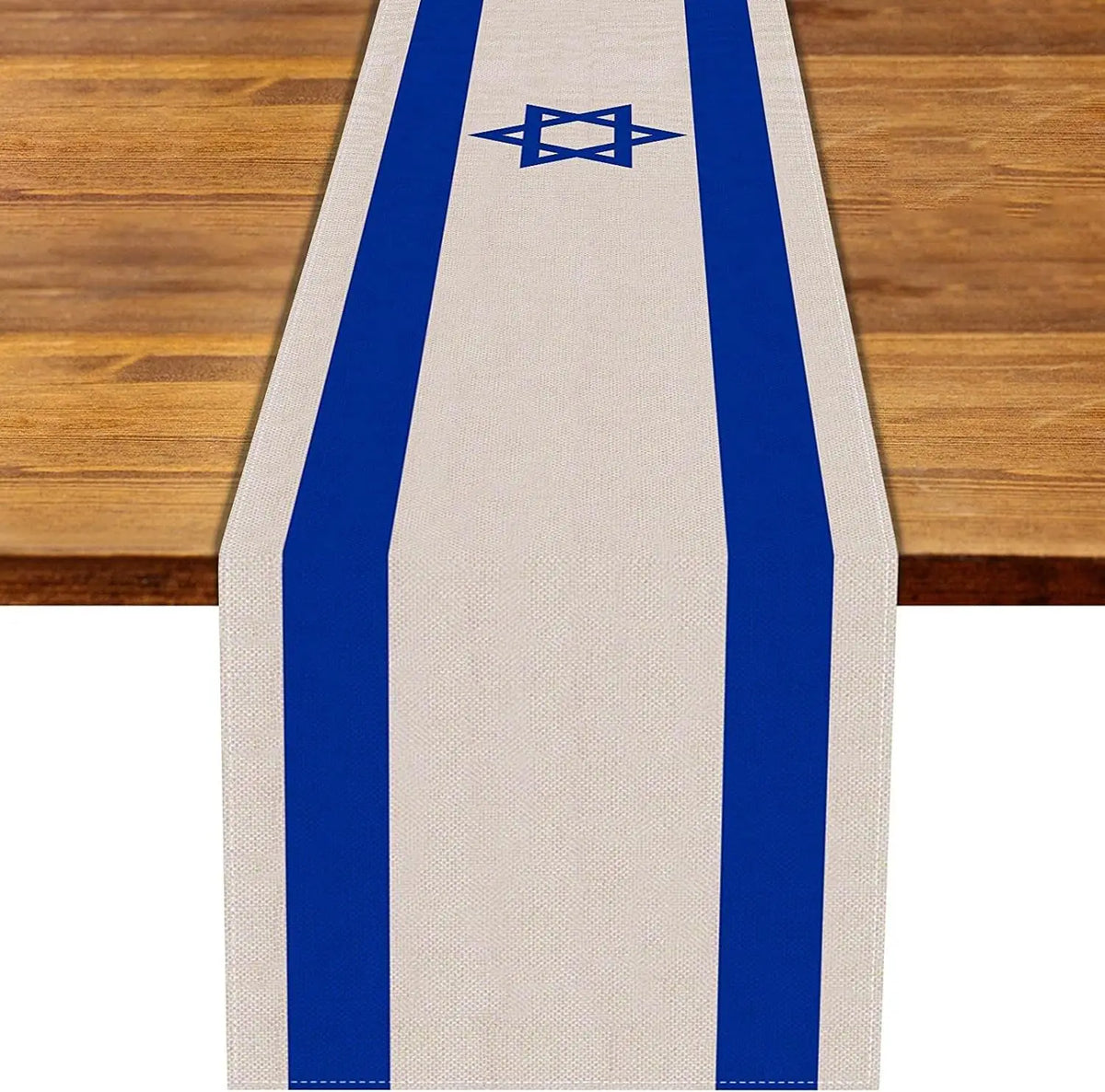 nappe lin étoile david drapeau israël pâques table moderne stripes décor patriotique blanc bleu