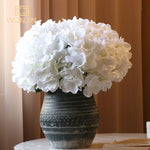 bouquet artificiel hortensia bleu rose blanc moderne vase