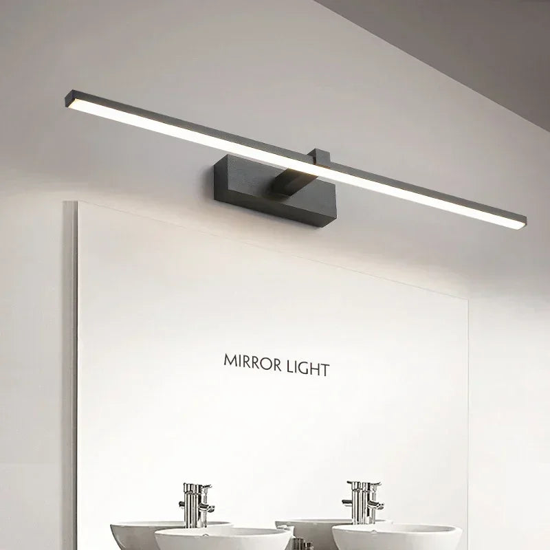 lampe miroir contemporaine fixée mur éclairage LED noir mat qualité moderne chambre coucher