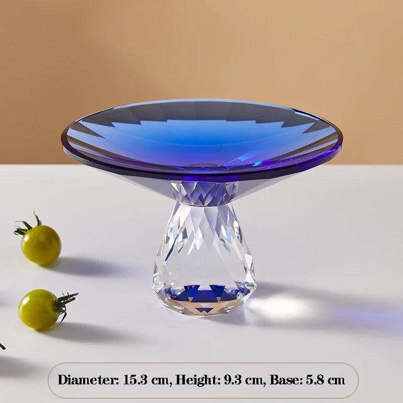 plateau dessert cristal transparent facetté moderne élégant fruits collations luxe