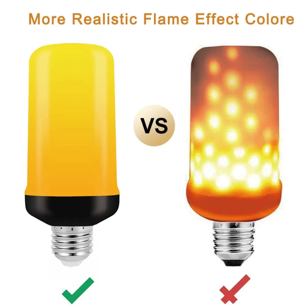 ampoule effet flamme led modes e14 e27 décoration intérieure simulant feu orange blanc