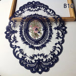 serviettes table blanc broderie florale dentelle classique vintage mariage festivité