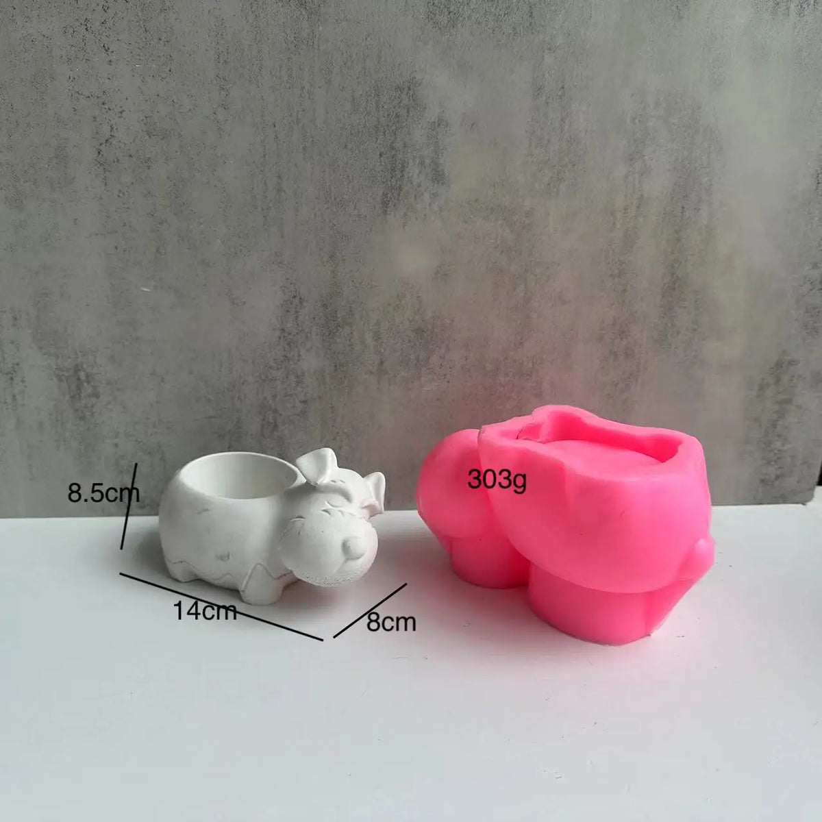 cache clef silicone animal moderne chien chat cochon blanc roseiaux