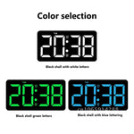 horloge murale numérique écran led grande réveil décoration salon moderne noir blanc vert bleu