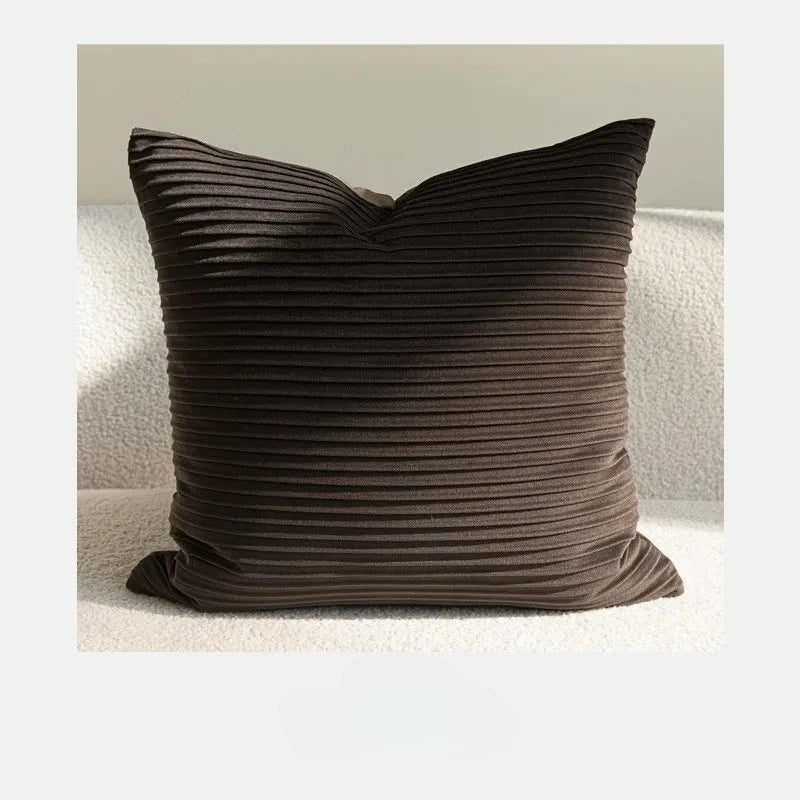housse coussin décorative élégante marron motif géométrique moderne 100 polyester 45x45cm sofa