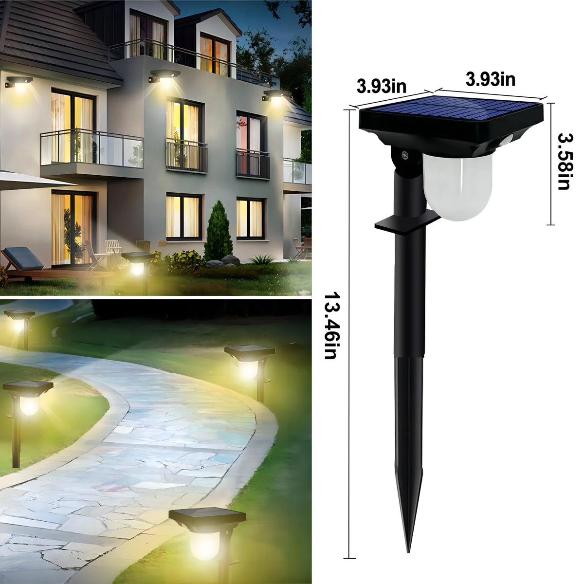 projecteurs solaires autonomes détecteur mouvement ip65 led noir blanc contemporains jardin extérieur