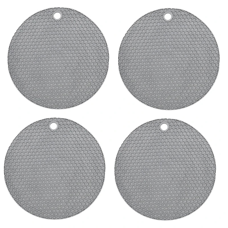 tapis table silicone gris rose bleu moderne réseau hexagonal cuisine protection comptoir 17.5cm