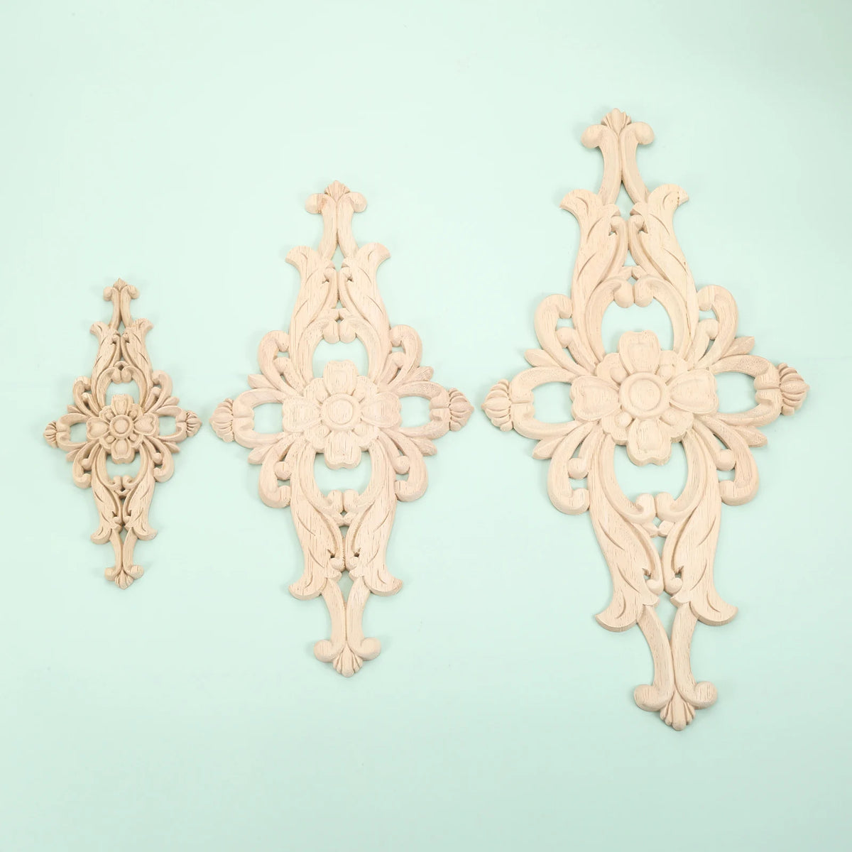 décoration murale appliques bois ornements floraux baroque renaissance naturel