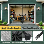 moustiquaire rideau porte garage noir maille fine clips suspension moderne protection insectes atelier patio