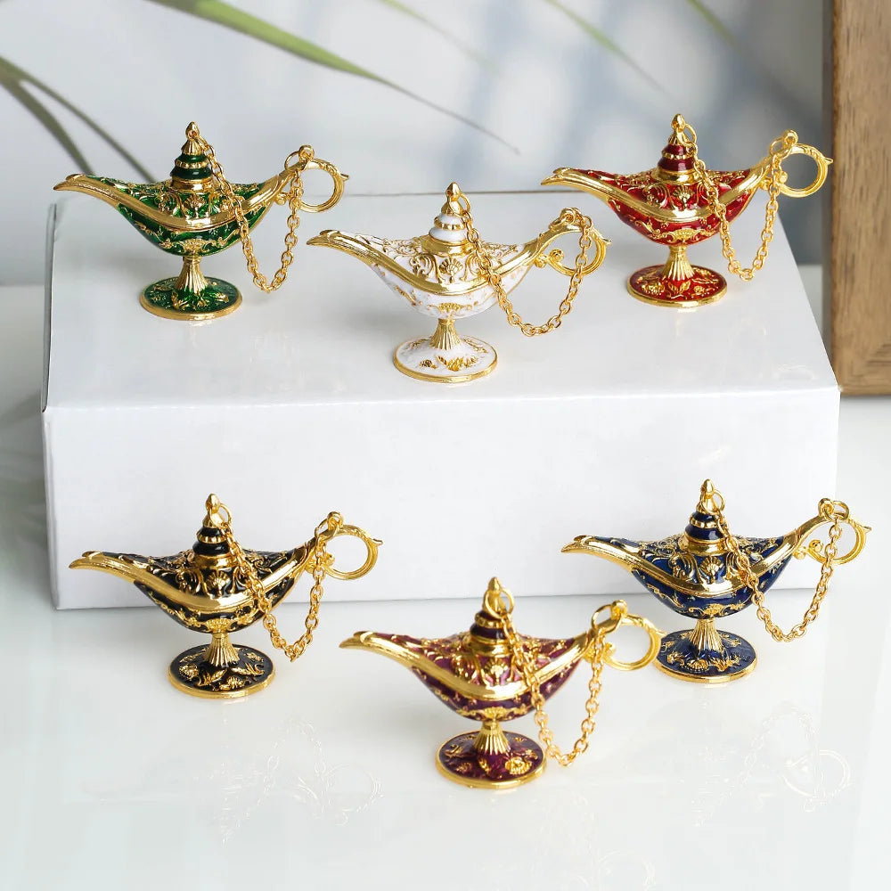 lampes aladdin décoratives orientales métal chaîne verte blanche rouge ornement salon chambre