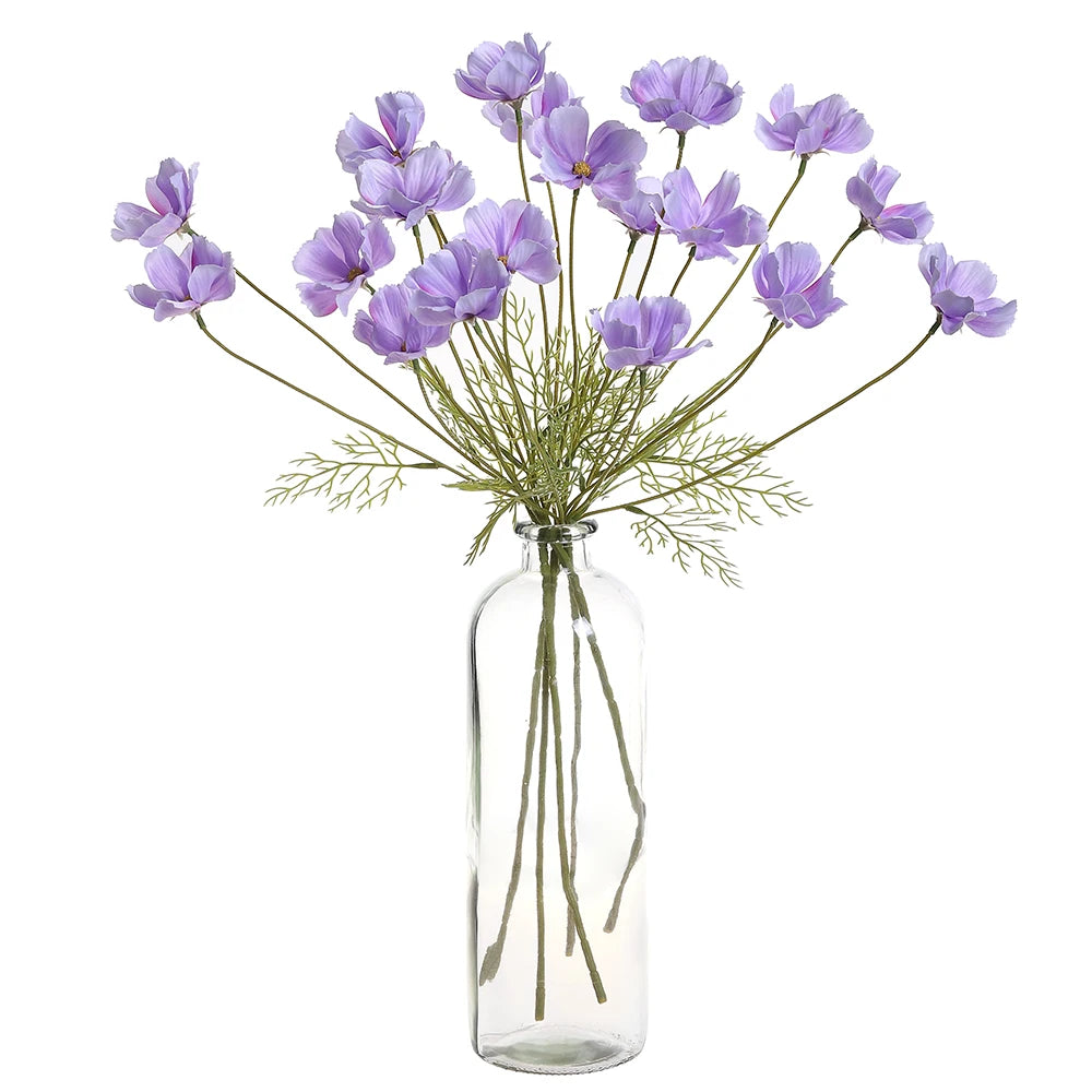 décoration intérieure moderne bouquet lys artificiel blanc 60cm vase minimaliste