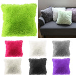 housse coussin peluche douce solide carré moderne lit maison vert rose blanc gris noir