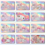 autocollant carte crédit my melody dessin animé rose violet bleu blanc